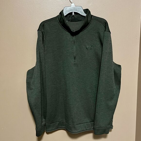 Under Armour 2XL XXL Cold Gear Golf Fleece Lined Men’s Pullover 1/4 Zip Green - Picture 1 of 8